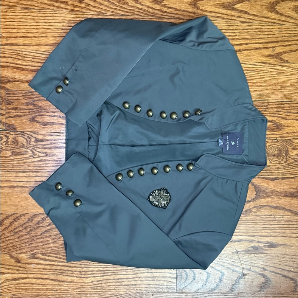 Forever 21 Black Button-Accent Blazer